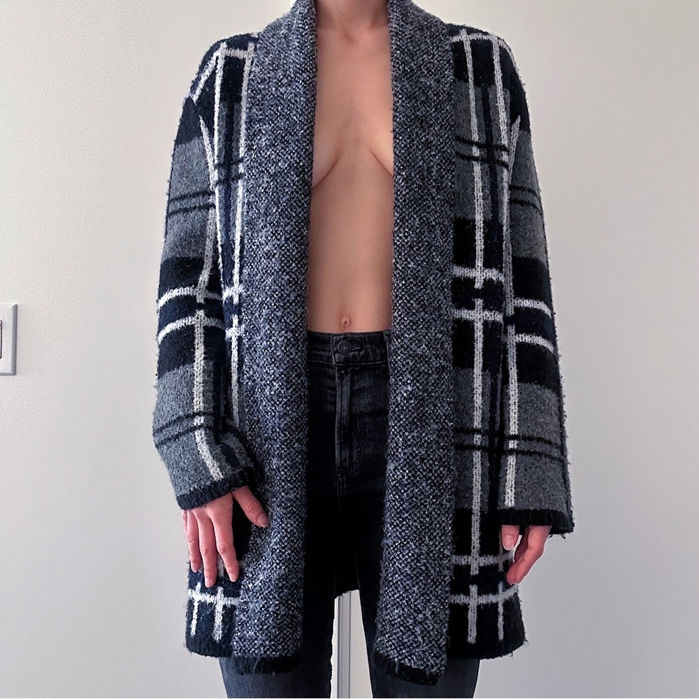 super warm plaid cardigan - Picture 3 of 11